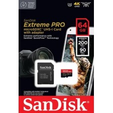 Atmiņas karte Sandisk Extreme PRO micro SDXC 64GB UHS-I + SD adapteris